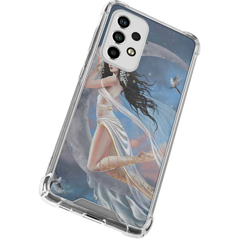 Fairy on Moon with Birds by Nene Thomas Galaxy A53 5G Clear Case
