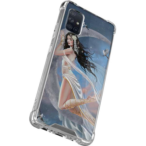 Fairy on Moon with Birds by Nene Thomas Galaxy A71 5G Clear Case