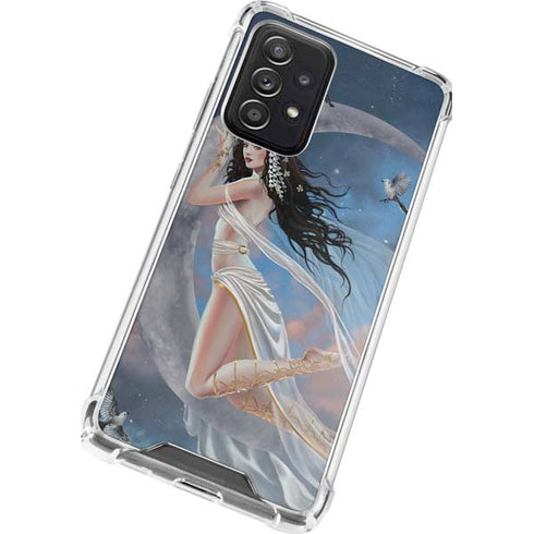 Fairy on Moon with Birds by Nene Thomas Galaxy A72 5G Clear Case