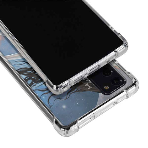 Fairy on Moon with Birds by Nene Thomas Galaxy Note20 5G Clear Case