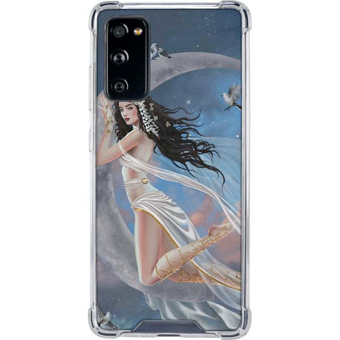 Fairy on Moon with Birds by Nene Thomas Galaxy S20 FE Clear Case