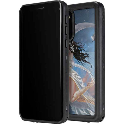 Fairy on Moon with Birds by Nene Thomas Galaxy S20 Plus Waterproof Case