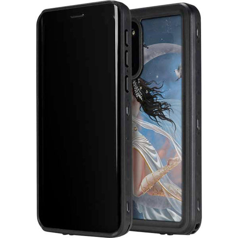Fairy on Moon with Birds by Nene Thomas Galaxy S20 Waterproof Case