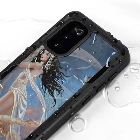 Fairy on Moon with Birds by Nene Thomas Galaxy S20 Waterproof Case