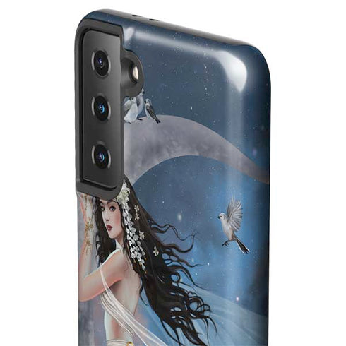 Fairy on Moon with Birds by Nene Thomas Galaxy S21 FE Pro Case