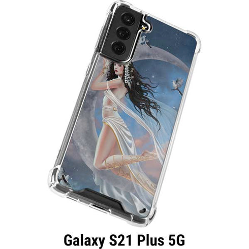 Fairy on Moon with Birds by Nene Thomas Galaxy S21 Plus 5G Clear Case