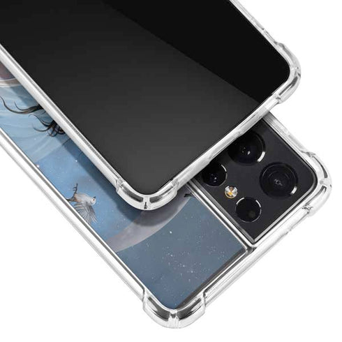 Fairy on Moon with Birds by Nene Thomas Galaxy S21 Ultra 5G Clear Case