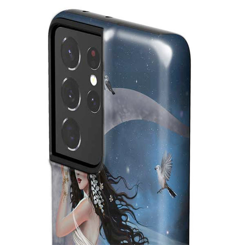 Fairy on Moon with Birds by Nene Thomas Galaxy S21 Ultra 5G Pro Case