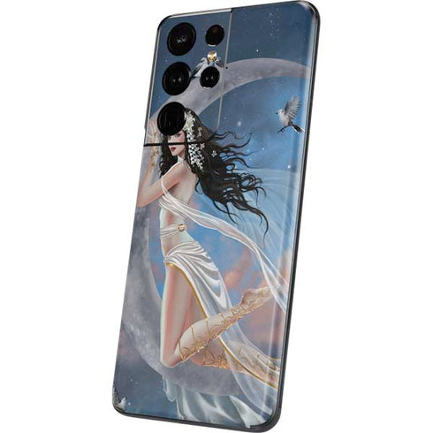 Fairy on Moon with Birds by Nene Thomas Galaxy S21 Ultra 5G Skin