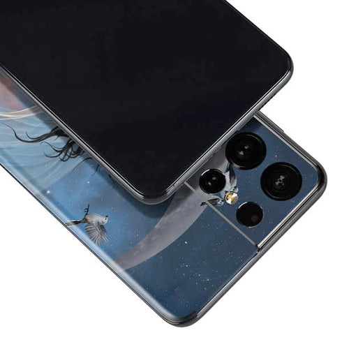 Fairy on Moon with Birds by Nene Thomas Galaxy S21 Ultra 5G Skin