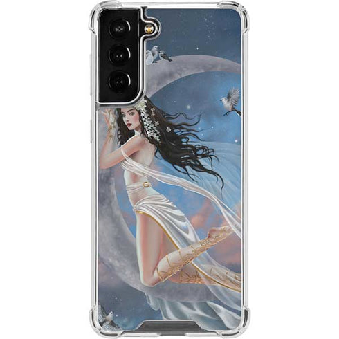 Fairy on Moon with Birds by Nene Thomas Galaxy S22 Plus Clear Case
