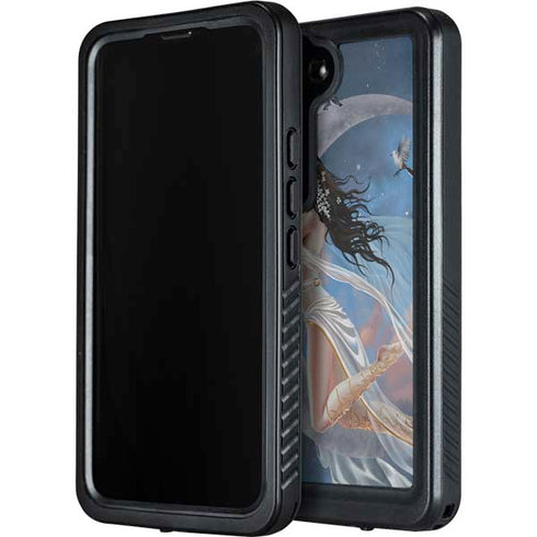 Fairy on Moon with Birds by Nene Thomas Galaxy S23 Waterproof Case