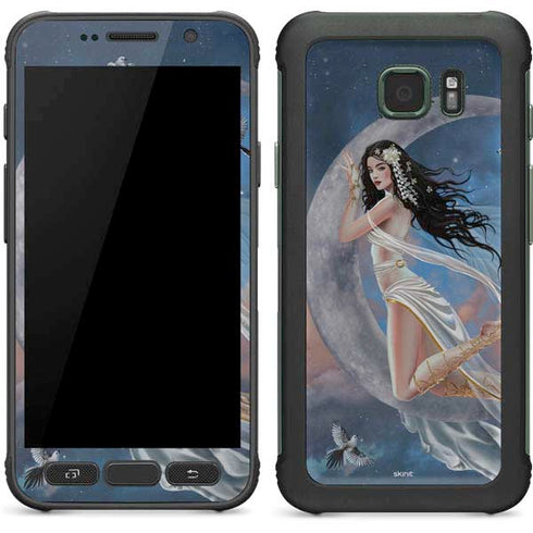 Fairy on Moon with Birds by Nene Thomas Galaxy S7 Active Skin