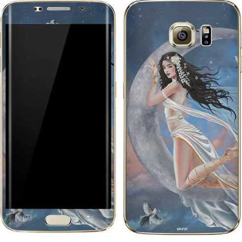 Fairy on Moon with Birds by Nene Thomas Galaxy S7 Edge Skin