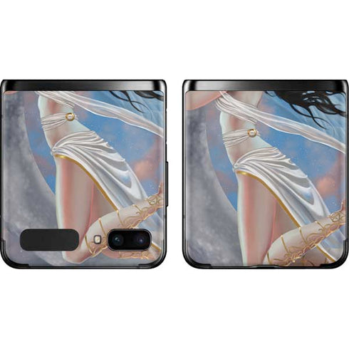 Fairy on Moon with Birds by Nene Thomas Galaxy Z Flip Skin