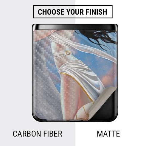 Fairy on Moon with Birds by Nene Thomas Galaxy Z Flip Skin