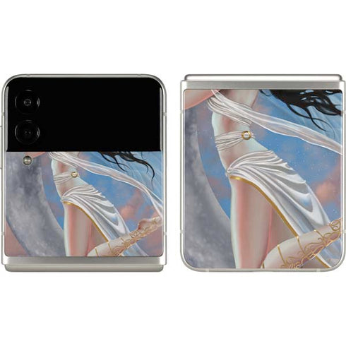 Fairy on Moon with Birds by Nene Thomas Galaxy Z Flip3 5G Skin