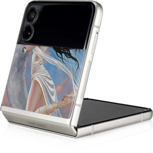 Fairy on Moon with Birds by Nene Thomas Galaxy Z Flip3 5G Skin