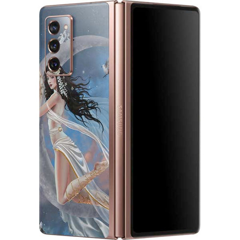 Fairy on Moon with Birds by Nene Thomas Galaxy Z Fold2 5G Skin