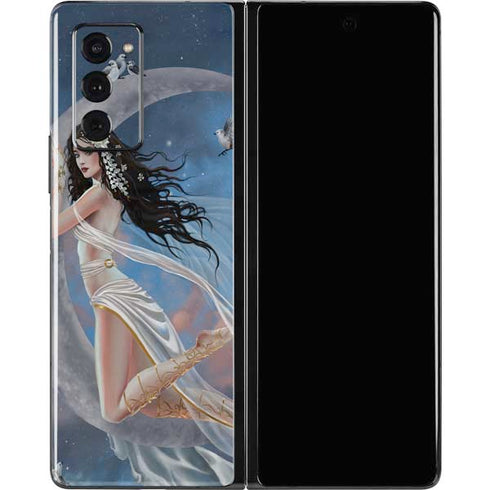 Fairy on Moon with Birds by Nene Thomas Galaxy Z Fold2 5G Skin