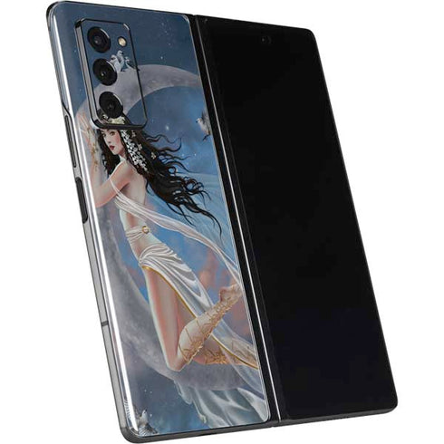 Fairy on Moon with Birds by Nene Thomas Galaxy Z Fold2 5G Skin