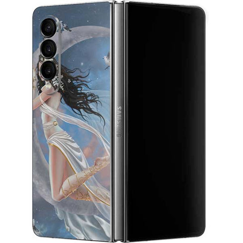 Fairy on Moon with Birds by Nene Thomas Galaxy Z Fold4 5G Skin