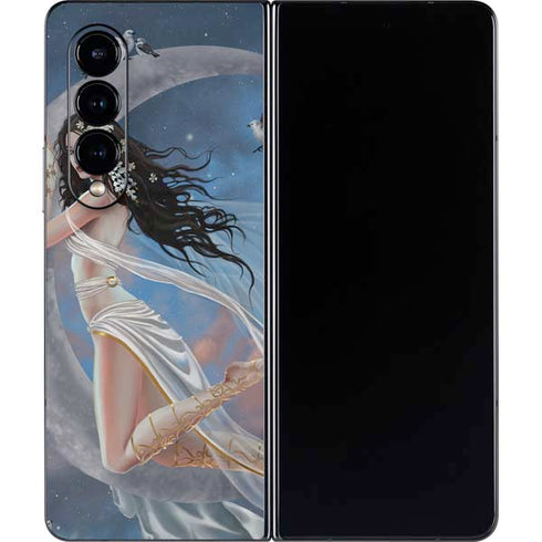 Fairy on Moon with Birds by Nene Thomas Galaxy Z Fold4 5G Skin