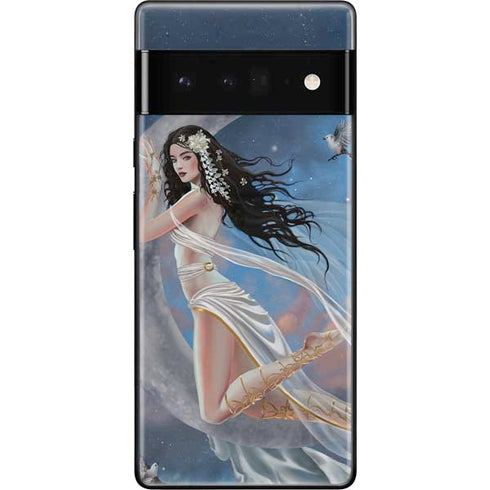 Fairy on Moon with Birds by Nene Thomas Google Pixel 6 Pro Skin