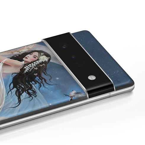 Fairy on Moon with Birds by Nene Thomas Google Pixel 6 Pro Skin