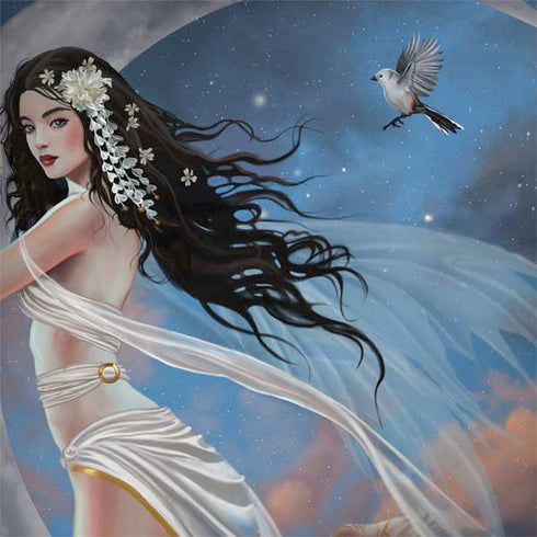 Fairy on Moon with Birds by Nene Thomas Dell Inspiron Skin