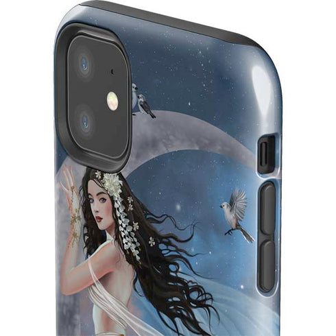 Fairy on Moon with Birds by Nene Thomas iPhone 11 Impact Case