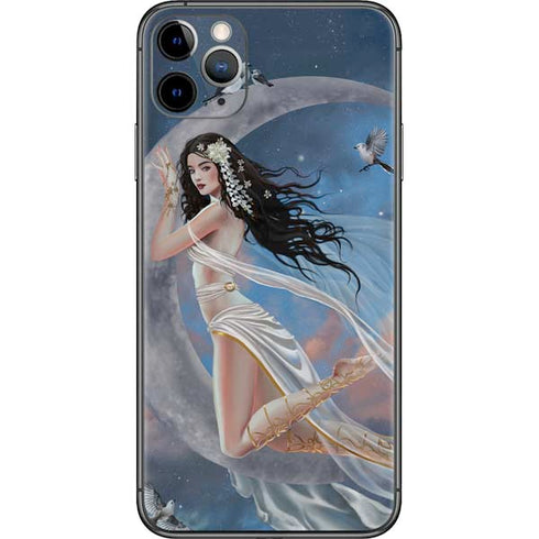 Fairy on Moon with Birds by Nene Thomas iPhone 11 Pro Max Skin