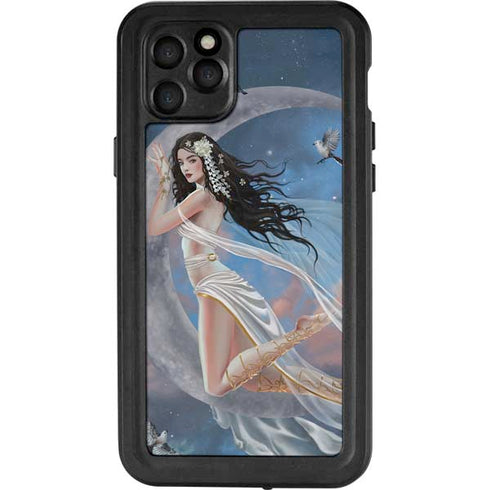 Fairy on Moon with Birds by Nene Thomas iPhone 11 Pro Max Waterproof Case