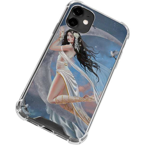 Fairy on Moon with Birds by Nene Thomas iPhone 12 Clear Case