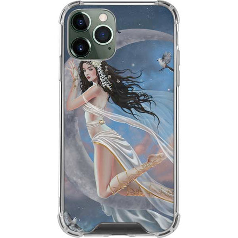 Fairy on Moon with Birds by Nene Thomas iPhone 12 Pro Clear Case