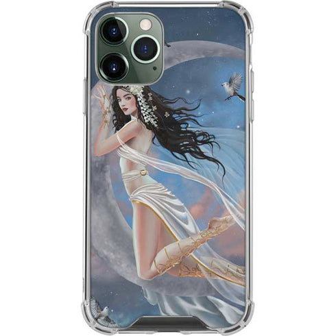 Fairy on Moon with Birds by Nene Thomas iPhone 12 Pro Max Clear Case