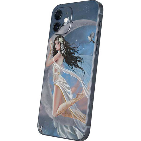 Fairy on Moon with Birds by Nene Thomas iPhone 12 Skin