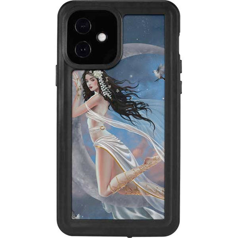 Fairy on Moon with Birds by Nene Thomas iPhone 12 Waterproof Case