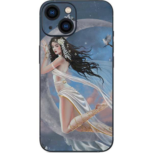 Fairy on Moon with Birds by Nene Thomas iPhone 13 Mini Skin