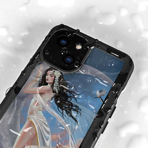 Fairy on Moon with Birds by Nene Thomas iPhone 13 Mini Waterproof Case