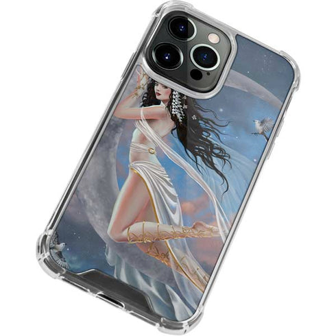 Fairy on Moon with Birds by Nene Thomas iPhone 13 Pro Clear Case