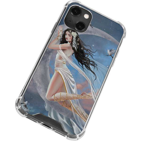 Fairy on Moon with Birds by Nene Thomas iPhone 14 Plus Clear Case