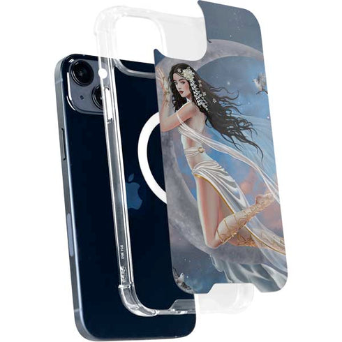 Fairy on Moon with Birds by Nene Thomas iPhone 15 Plus MagSafe Case