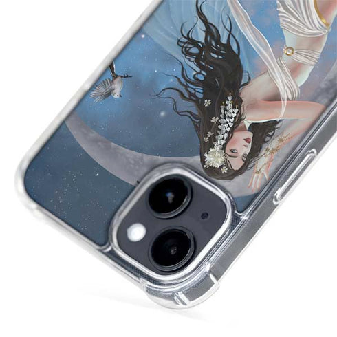 Fairy on Moon with Birds by Nene Thomas iPhone 15 Plus MagSafe Case