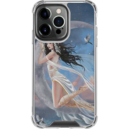 Fairy on Moon with Birds by Nene Thomas iPhone 15 Pro Clear Case