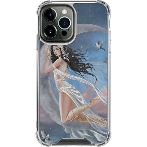 Fairy on Moon with Birds by Nene Thomas iPhone 14 Pro Max Clear Case