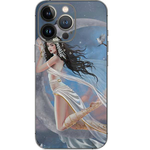Fairy on Moon with Birds by Nene Thomas iPhone 14 Pro Skin