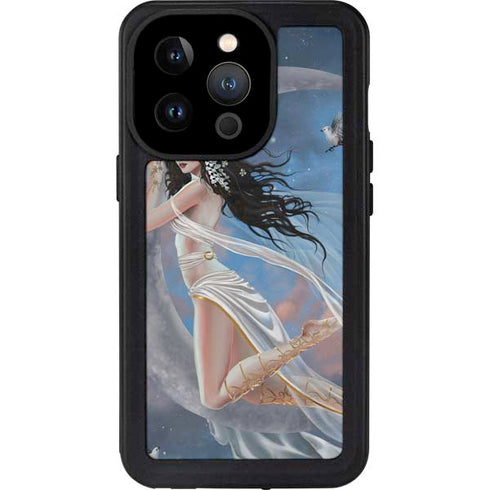Fairy on Moon with Birds by Nene Thomas iPhone 14 Pro Waterproof Case