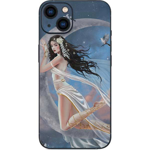 Fairy on Moon with Birds by Nene Thomas iPhone 14 Skin