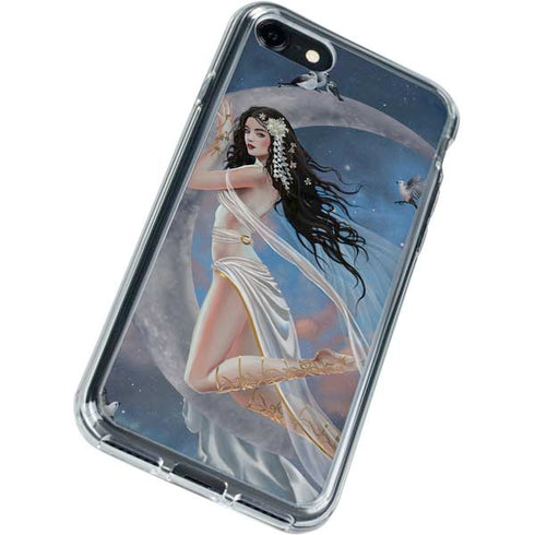 Fairy on Moon with Birds by Nene Thomas iPhone SE (2nd & 3rd Gen) Clear Case